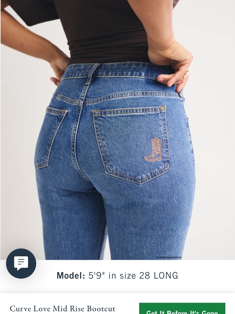 Abercrombie & Fitch Blue Bootcut Jeans with Embroidered Pocket